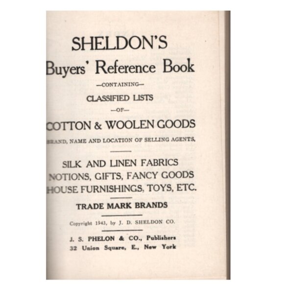 Sheldon's Buyers Guide 1944 Reference Book Sourcing For Fabrics Linens More - Picture 2 of 11